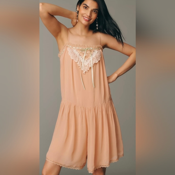 Anthropologie Pants - Anthropologie Lace Square-Neck Boho Romper